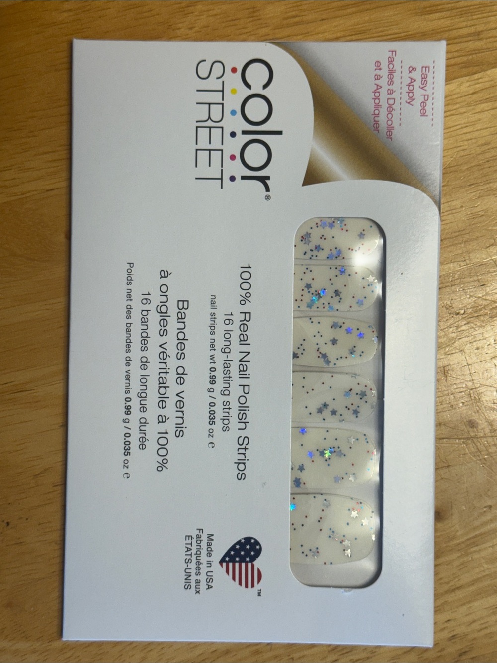 Color Street Clear w/ Glitter Nail Polish Strips Lucky Stars